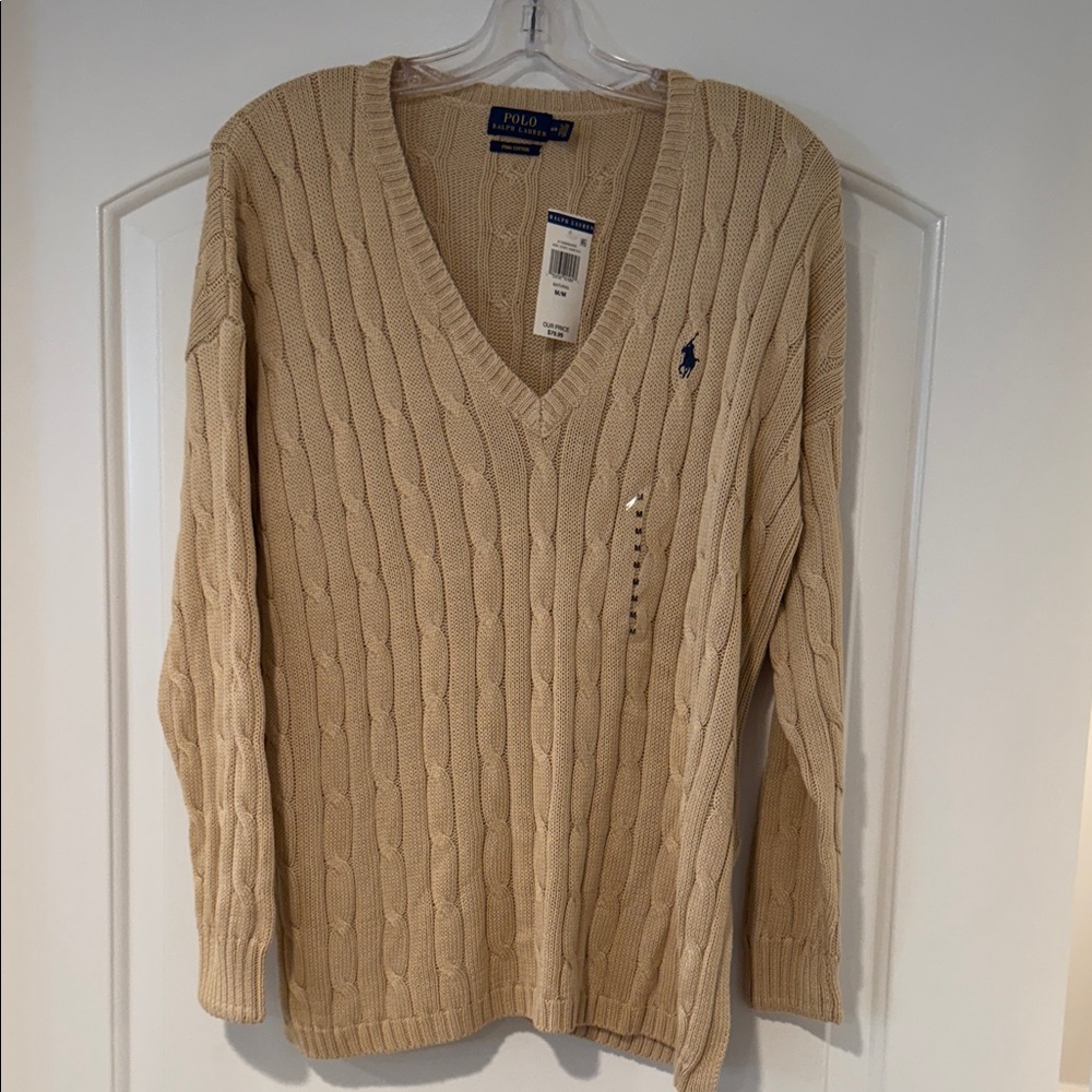 Polo by Ralph Lauren Tan Cable Knit Sweater
